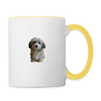 Havaneser Hund - Havaneser - Tasse zweifarbig - Weiß/Gelb - Rechts