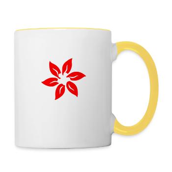 Schweizer Enzian - Tasse zweifarbig - Weiß/Gelb - Rechts