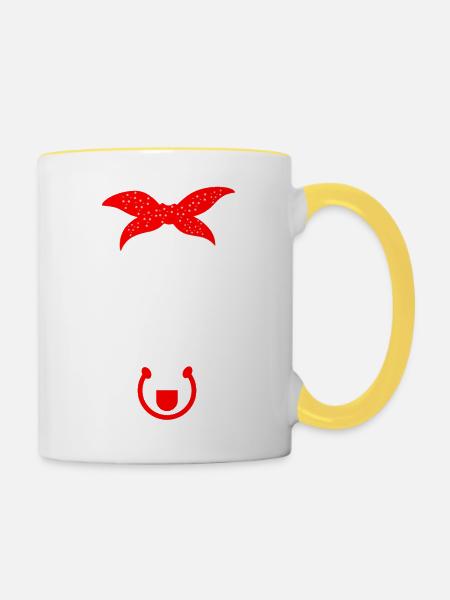 Schweizer Kuh - Tasse zweifarbig - Weiß/Gelb