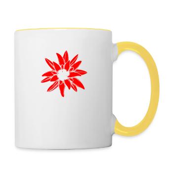 Gentiane suisse - Mug contrasté - blanc/jaune - Droite