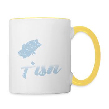 I Just Freaking Love Fish Vintage Fishing Tee - Tasse zweifarbig - Weiß/Gelb - Rechts