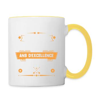Novembre 1981 Idée Cadeau D'anniversaire 41 Ans - Mug contrasté - blanc/jaune - Droite