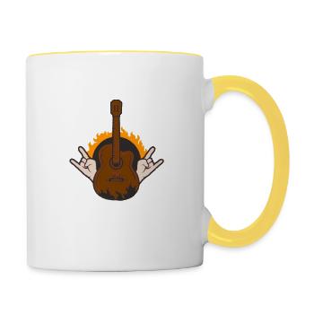 Rock comme 1985 Rock Music Rocker Musicien Rock Band - Mug contrasté - blanc/jaune - Droite