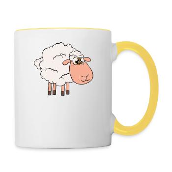 Sheep, Because People Are Shit - Contrasting Mug - white/yellow - Right