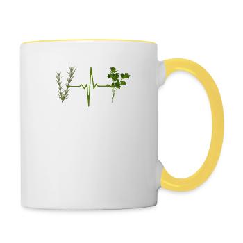 Herbes Jardin Herbes Heartbeat - Mug contrasté - blanc/jaune - Droite