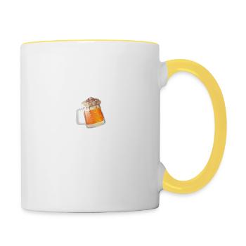 A Life without beer design fun with beer motif - Contrasting Mug - white/yellow - Right