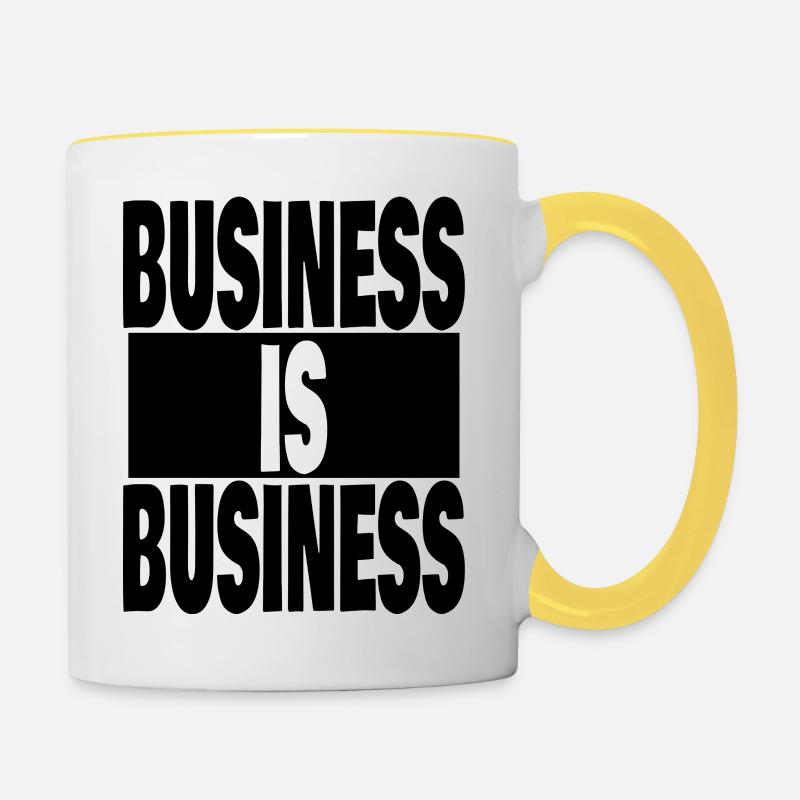 Geschäft ist Geschäft - Tasse zweifarbig - Weiß/Gelb