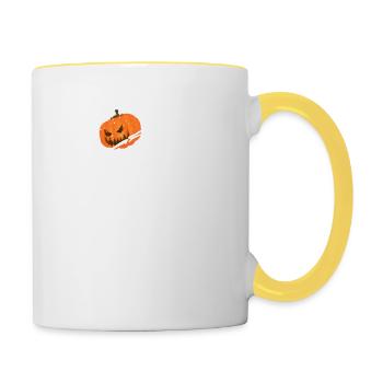 Halloween Dabbing Skeleton Scary Pumpkin - Tasse zweifarbig - Weiß/Gelb - Rechts