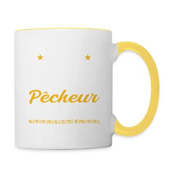 Voici à quoi ressemble meilleur pêcheur du monde - Mug contrasté - blanc/jaune - Droite