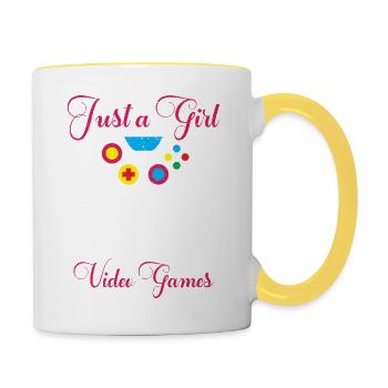 Just A Girl Who Loves Video Games - Contrasting Mug - white/yellow - Right
