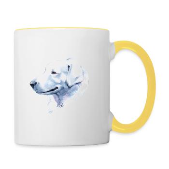 Slovène Cuvac propriétaire de chien amoureux des chiens - Mug contrasté - blanc/jaune - Droite