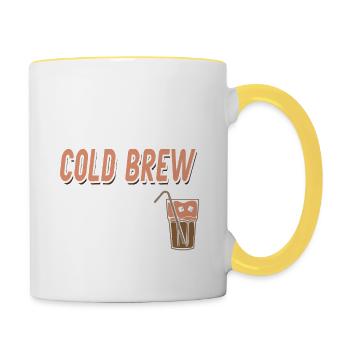 Cold Brew Solves The Rest Of The Problem Funny - Tasse zweifarbig - Weiß/Gelb - Rechts