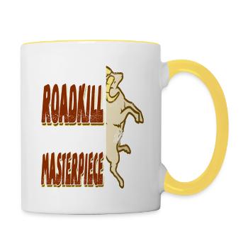 You See A Roadkill I See A New Masterpiece Cool - Tasse zweifarbig - Weiß/Gelb - Rechts