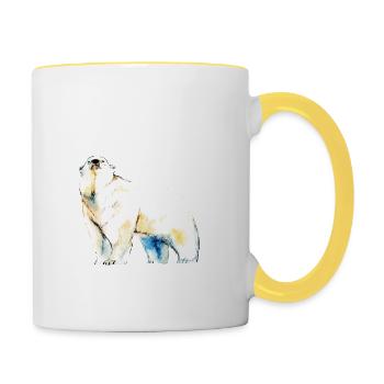 Juste une fille qui aime les ours polaires - Mug contrasté - blanc/jaune - Droite