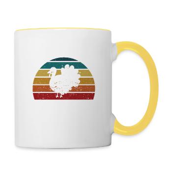 Truthahnjäger Lustig Thanksgiving Jagd November - Tasse zweifarbig - Weiß/Gelb - Rechts