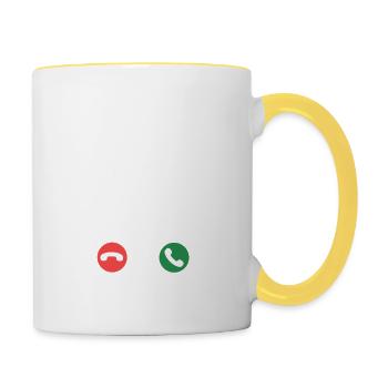 Awesome HIKING appelle cool shirt pour les randonneurs - Mug contrasté - blanc/jaune - Droite