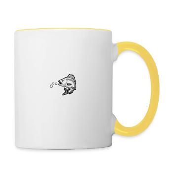 NE ME DÉRANGEZ PAS QUAND JE PÊCHE - Mug contrasté - blanc/jaune - Droite