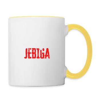 Balkan Spruch ich nix sprechen Deutsch JEBIGA - Tasse zweifarbig - Weiß/Gelb - Rechts