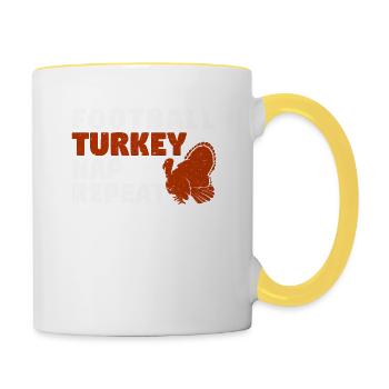 Football Turquie Sieste Répétition - Mug contrasté - blanc/jaune - Droite