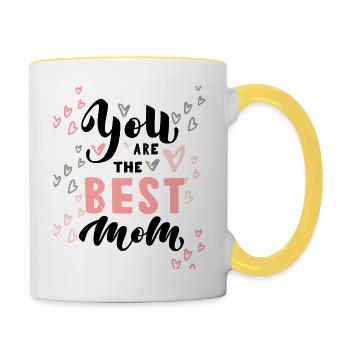 You are the best mom - Contrasting Mug - white/yellow - Right