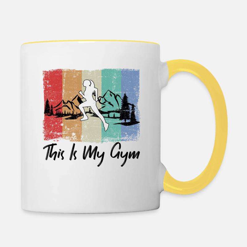 c’est ma salle de sport - Mug contrasté - blanc/jaune