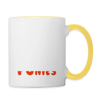 I Just Freaking Love PONIES Cool Cute Designs - Tasse zweifarbig - Weiß/Gelb - Rechts