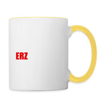 Erzgebirger Heimat Sachsen - Tasse zweifarbig - Weiß/Gelb - Rechts