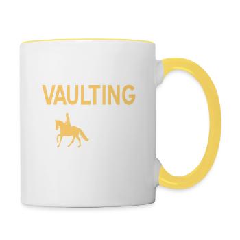I Only Care About Vaulting Horses Funny T-Shirt - Contrasting Mug - white/yellow - Right