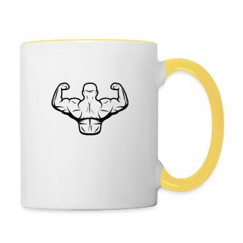 PAS BESOIN DE CHEVEUX AVEC CE CORPS DE RÊVE - Mug contrasté - blanc/jaune - Droite