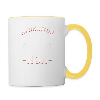 Maman Badminton - Mug contrasté - blanc/jaune - Droite