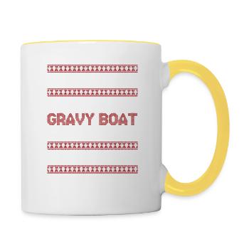 Drôle de dinde de Thanksgiving laide désignée - Mug contrasté - blanc/jaune - Droite