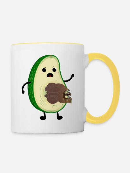 Aguacatalien - Tasse zweifarbig - Weiß/Gelb