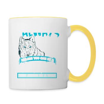 Soyez toujours vous-même à moins que vous ne puissiez être un loup - Mug contrasté - blanc/jaune - Droite