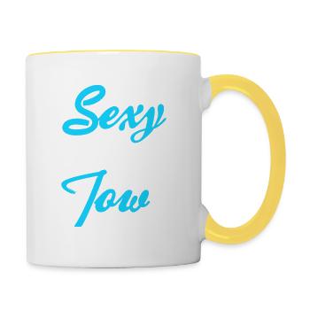 I'm Sexy And I TOW It Funny Towing Designs - Tasse zweifarbig - Weiß/Gelb - Rechts