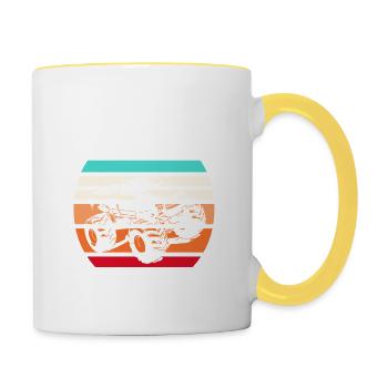 Retro Monster Trucks Are My Jam Awesome T-Shirt - Contrasting Mug - white/yellow - Right