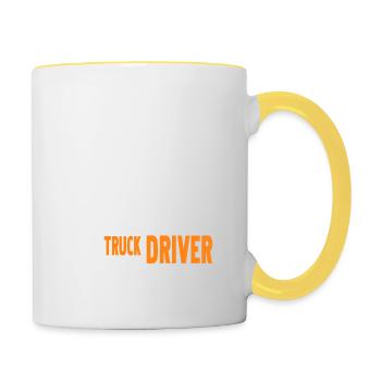Awesome An Old Man Who Raised A Truck Driver - Contrasting Mug - white/yellow - Right