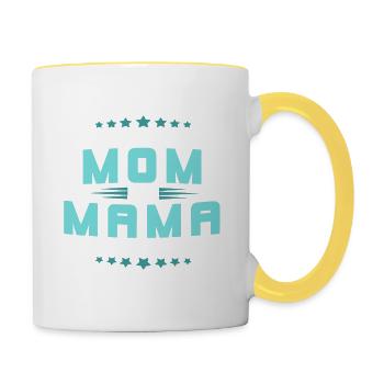 I Have Two Titles Mom & Mama & I Rock Them Both - Contrasting Mug - white/yellow - Right