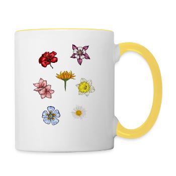 Espèces de fleurs Fleurs - Mug contrasté - blanc/jaune - Droite