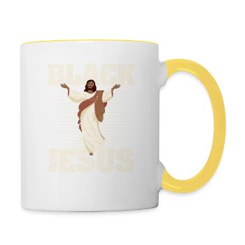 Christ Faith Funny Merry Christmas Religious - Contrasting Mug - white/yellow - Right
