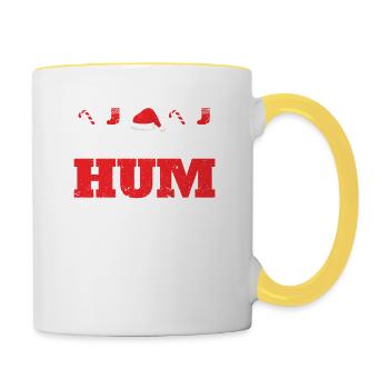 Drôles de haines sarcastiques anti-Noël - Mug contrasté - blanc/jaune - Droite