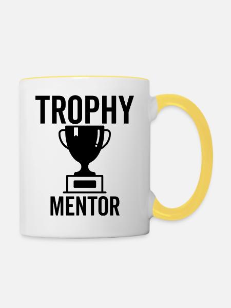 Trophäen-Mentor - Tasse zweifarbig - Weiß/Gelb