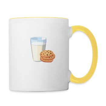 Claus Christmas Cookies and Milk Funny I set - Contrasting Mug - white/yellow - Right