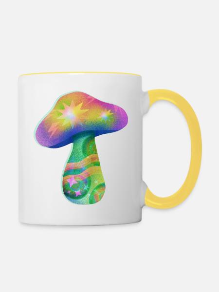 Riso Magic Mushroom - Tasse zweifarbig - Weiß/Gelb