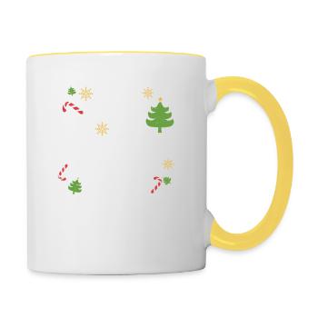 C’est ma chemise de pyjama de Noël drôle - Mug contrasté - blanc/jaune - Droite