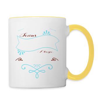 les lecteurs fréquents citent des livres de comptables et des chats - Mug contrasté - blanc/jaune - Droite