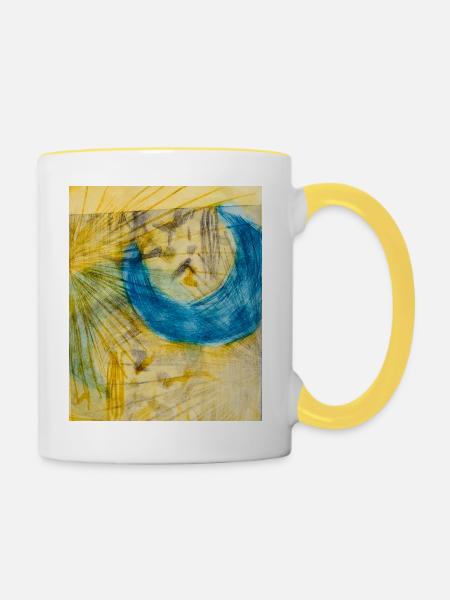 Abstract Art - Tasse zweifarbig - Weiß/Gelb