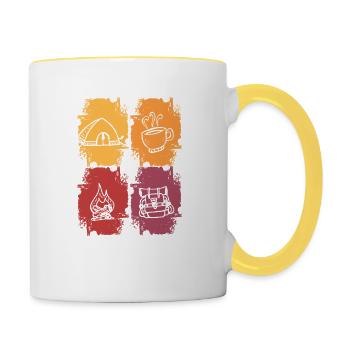Accessoires de camping Vintage - Mug contrasté - blanc/jaune - Droite