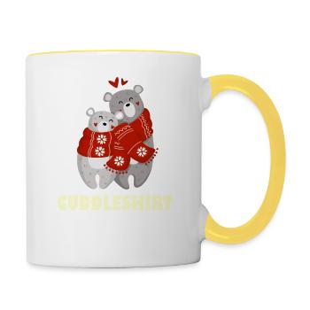 Chemise câline Câlin Hiver Chaud Neige - Mug contrasté - blanc/jaune - Droite