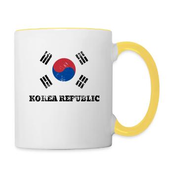 Korean Korean Republic Flag Pride Korean Flag - Tasse zweifarbig - Weiß/Gelb - Rechts