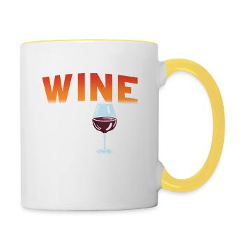 Wine Makes Me Happy You Not So Much Funny - Contrasting Mug - white/yellow - Right